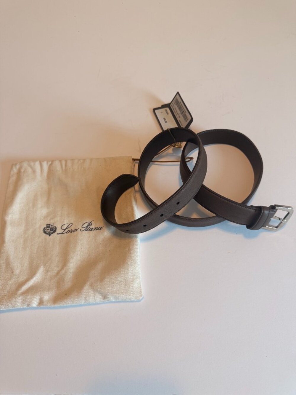 Men's Loro Piana Brown Leather Belt - Size 90/36 - NWT